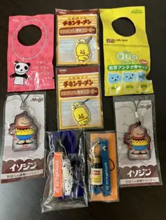 【未開封】年代物　各社キャラクター ストラップ クリーナー8点セット