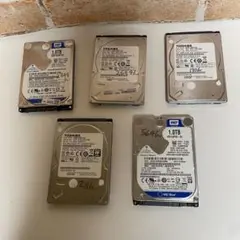 HDD1TB まとめて5個セット HDD2.5インチ　確認済み　健康状態は良好