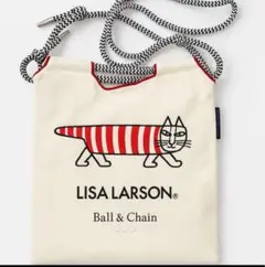 LISA LARSON 猫の刺繍ポーチ ボール＆チェーン