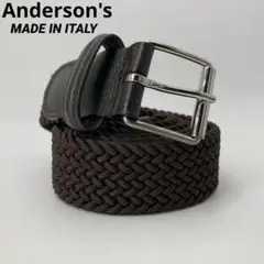 ✨極美品✨アンダーソンズ ラバーエラスティック メッシュベルト 85 ブラウン