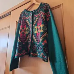 woolカーディガン柄Mサイズ