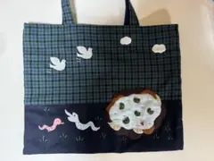 ギンガムチェックレッスンバッグ
