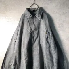 【ヴィンテージ】ハーフジップフランネルシャツ オーバーサイズ 古着AS70