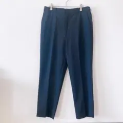 美品 ユニクロ テーパードパンツ ネイビー XL シンプル オフィス 4746