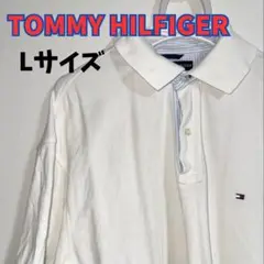 【希少】トミーヒルフィガー ホワイト ポロシャツ ワンポイント Lサイズ