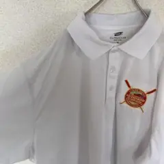USA古着 life guard オーバーサイズ ポロシャツ 刺繍 白