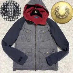 ✨極美品/L✨フレッドペリー マウンテンパーカー 千鳥格子 フリース 月桂冠