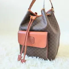 希少 CELINE 巾着 ワンショルダーバッグ マカダム トリオンフ 肩掛け