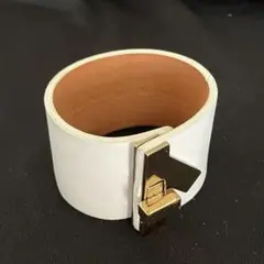 Maison Boinet レザーバングル　ホワイト　ゴールド
