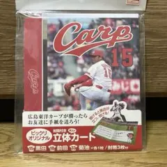 【未開封】カープ⭐︎封筒付き立体カード　黒田［15］前田［18］菊池［33］