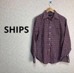 SHIPS シップス　赤チェック　シャツ　長袖　XL おしゃれ★