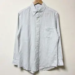 美品 Brooks Brothers アイリッシュリネンシャツ ブルーグレー
