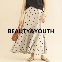 BEAUTY&YOUTH リネンドットフレアロングスカート