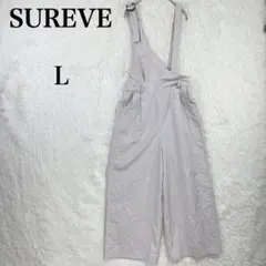 【SUREVE】アシンメトリー オーバーオール サロペット クリーム系 L