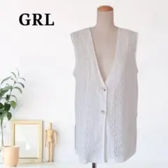 zB485【F】GRL ベスト ボタンフロント ボヘミアン ノースリーブ