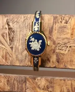 Andre Mouche エナメルフラワー バングルウォッチ 稼働品