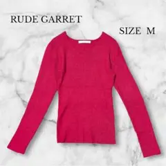 RUDE GARRET リブニット 長袖 Vネック 細見え 大人可愛い 綺麗め