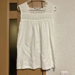 ホワイトノースリーブトップス　サマンサモスモス