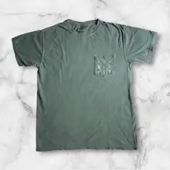 US輸入　グリーン Tシャツ 胸ポケット付 COMFORT COLORS