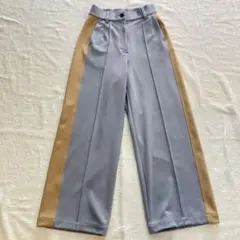 【美品】A+ TOKYO サイドラインジョーゼットカットパンツ