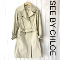 美品 SEE BY CHLOE ベージュコートベルト付