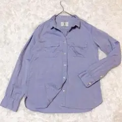 AIGLE ブルー長袖シャツ レディース 長袖 綿100％ カジュアル　Ｍ