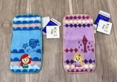 Disney ハーフタオルハンカチ　２枚セット　アリエル　ラプンツェル