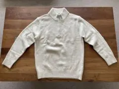 【新品未使用】UNIQLOアイボリー ハーフジップ ニットセーター