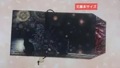 【文庫本サイズ】ハンドメイドブックカバー《花火と黒猫①》ダブルパネル