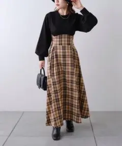 NICE♡チェック柄ドッキングワンピース