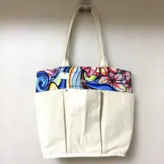 コリーンウィルコックス　トートバッグ　花柄　5ポケット　アイボリー　未使用