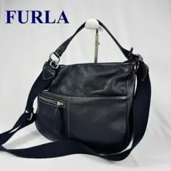 FURLA フルラ　2way ハンドバッグ 　ショルダーバッグ　 本革 ブラック