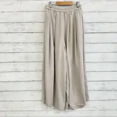 UNIQLO】ドレープワイドパンツ S 春夏 ゆる美脚 体型カバー グレージュ