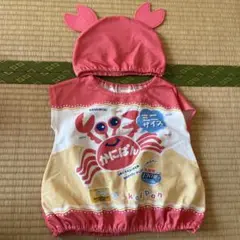 おやつなりきり帽子付きベスト かにぱん　アカチャンホンポ