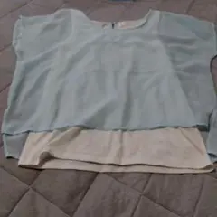 RESEARCH 水色 シフォン 半袖 トップス