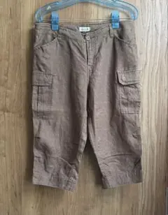 LEPSIM ブラウン 麻100% カーゴパンツ 七分丈