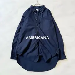 アメリカーナ　ボタンダウンシャツ　コットン100% ネイビー　日本製