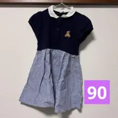 petit main プティマイン半袖くまワンピース 90cm