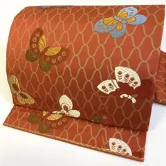 【着】14126o 着物 九寸名古屋帯 刺繍 金糸 蝶文様 お洒落