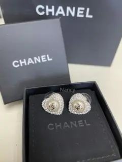 シャネル パール ピアス ハート