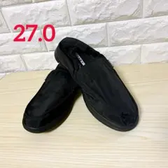 [PEAK JOHN] スリッポン スニーカー 超軽量 27.0 ブラック