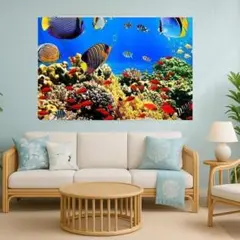 タペストリー 涼しげな海のタペストリー 熱帯魚 水族館 ア 珊瑚礁