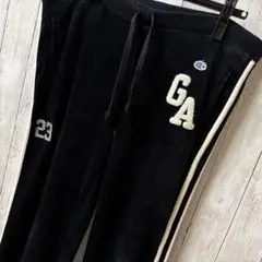 Champion ベロア サイドライン　パンツ　黒　Mサイズ
