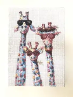 キラキラ⭐︎キリンの親子(ラインストーン/ダイヤモンドアート完成品)