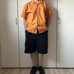 00s　OLD GAP オールドギャップ 半袖シャツ オレンジ オープンカラー