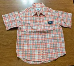FILA 半袖シャツ 100cm オレンジ系チェック