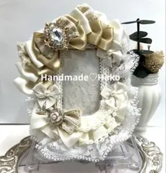 No.340♡硬質カードケースデコ　レースデコ　トレカデコ　痛ロゼット