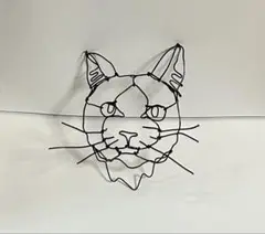 猫の顔 ワイヤーアート ラグドール 立体オブジェ