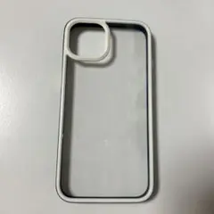 iPhone14用ソフトケース ホワイト ネイビー