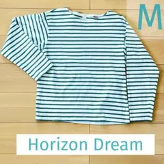 Horizon Dream ボーダーシャツ グリーン 長袖 Mサイズ